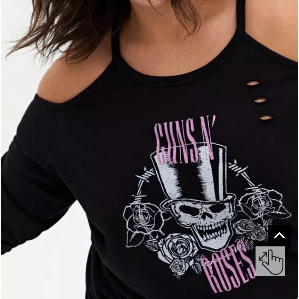 Women's Black Cold Shoulder Top - Picture 3 of 6